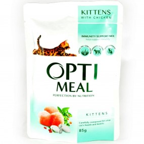 Optimeal Cat Kitten Sp, Carne De Pui, Plic 85 Gr (set 3+1)