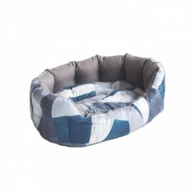 Culcus Textil Pentru Caini Si Pisici Orione M Geo Blue 65x50x22 Cm