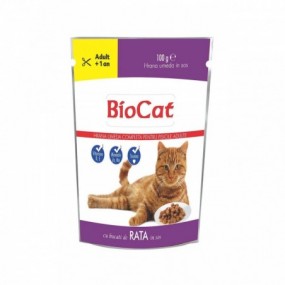 Hrana Umeda Pentru Pisici Biocat Plic Rata In Sos 100g (22/bax)