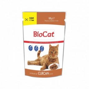 Hrana Umeda Pentru Pisici Biocat Plic Curcan In Sos 100g (22/bax)