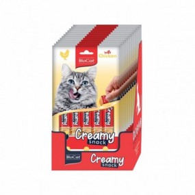 Biocat Snack Crema Pentru Pisici Cu Pui Display (12 Pachete X 5 Pliculete X 14g)