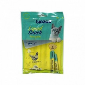 Biozoo Recompense Pentru Pisici Snack Lichid Cu Pui Si Ton 6buc 90g